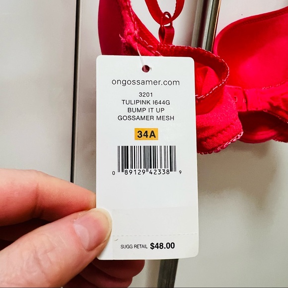 NWT On Gossamer Mesh Bump-It-Up Bra Size 34A Tulipink - Picture 4 of 13